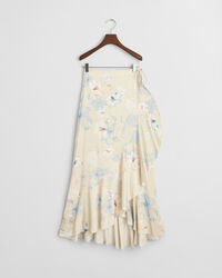 Blommig omlottkjol med volang