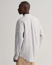 Regular fit randig linneskjorta