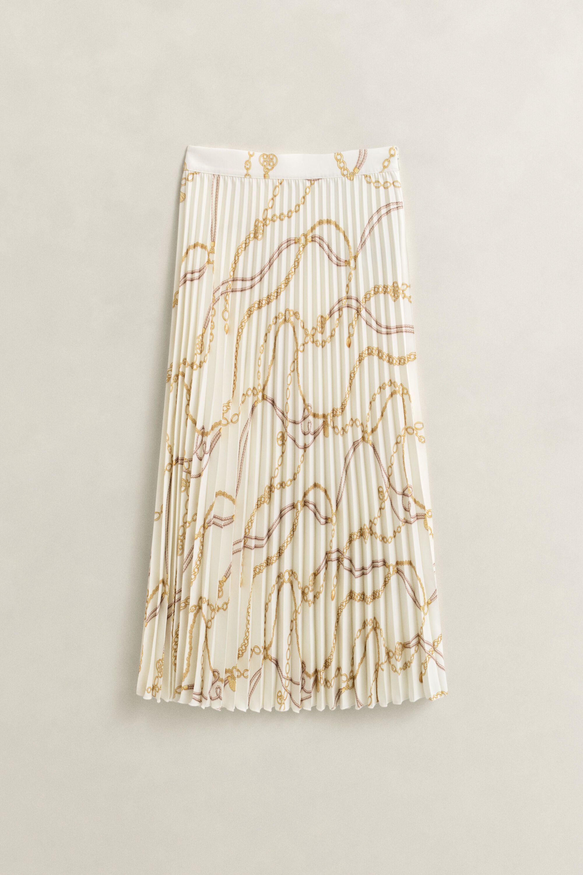 Plisserad kjol med tryck