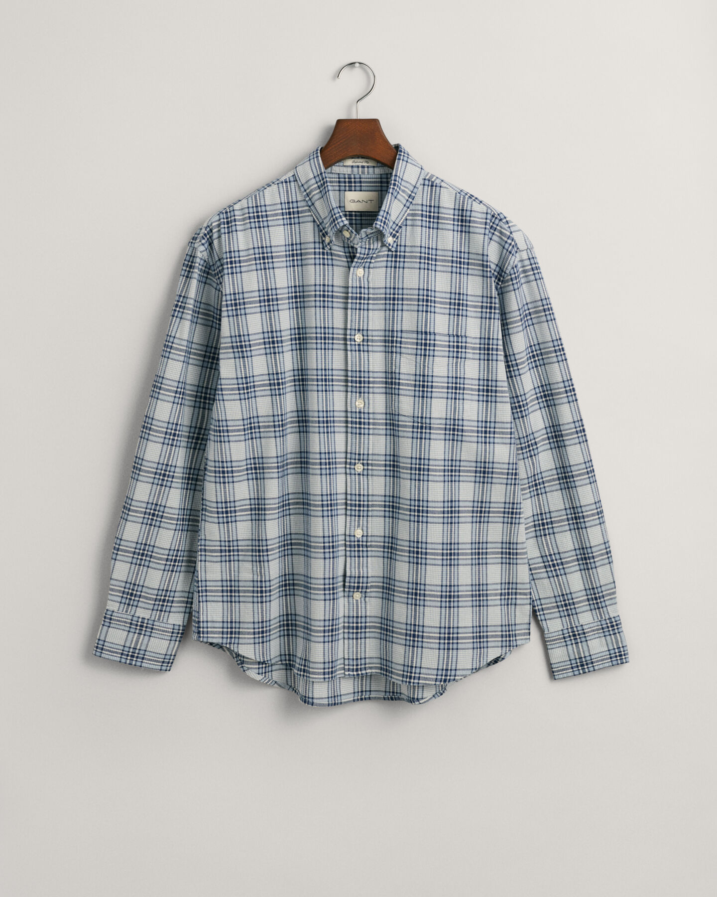 Relaxed fit rutig skjorta med struktur