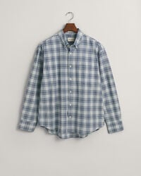 Relaxed fit rutig skjorta med struktur