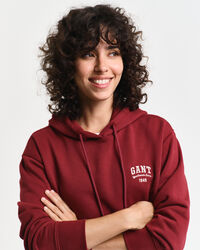 Hoodie med litet tryck