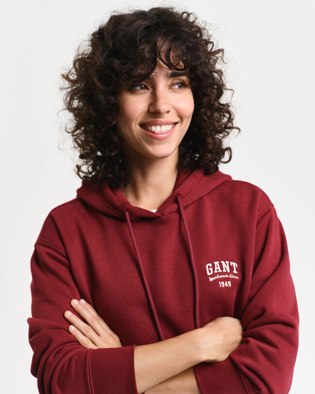 Hoodie med litet tryck