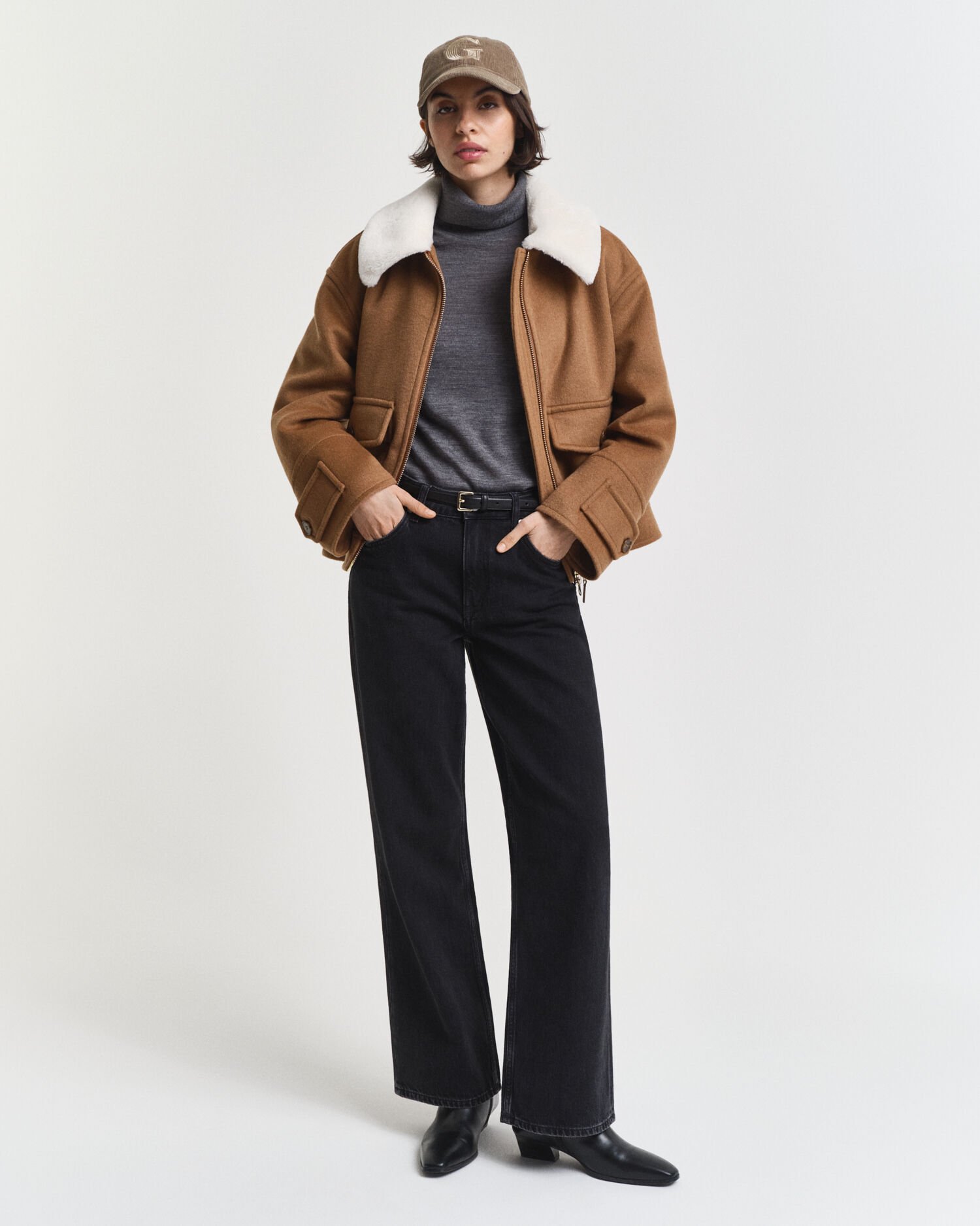 Tröja med polokrage i extra fin merinoull