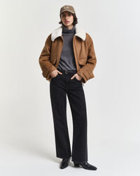 Tröja med polokrage i extra fin merinoull