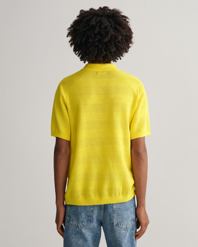 Textured pikétröja i bomull