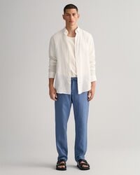 Relaxed fit linnebyxor med dragsko