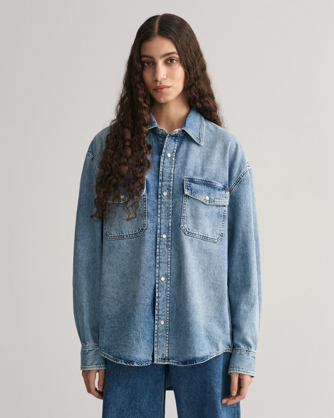 Oversized denimskjorta