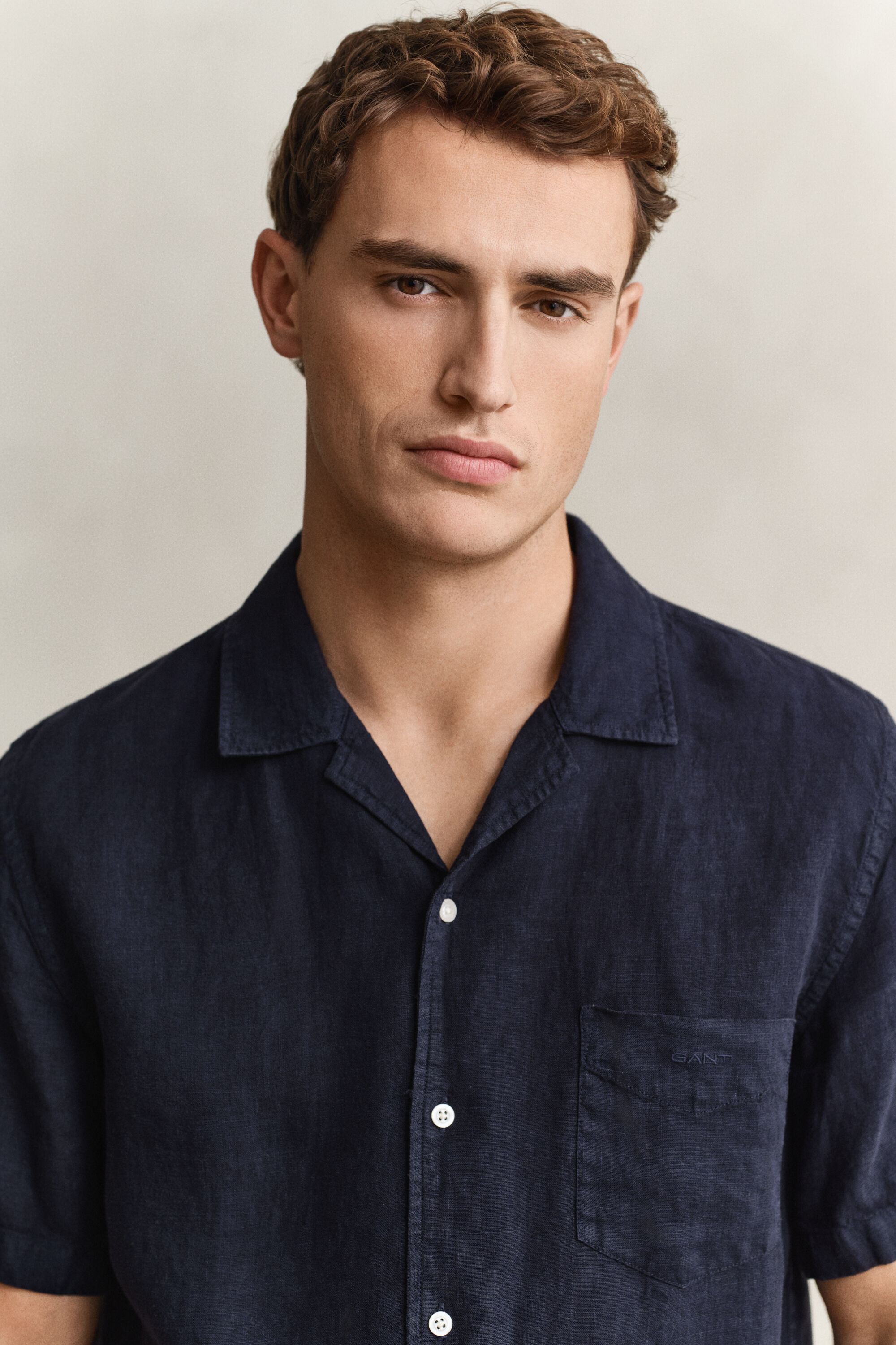 Kortärmad linneskjorta