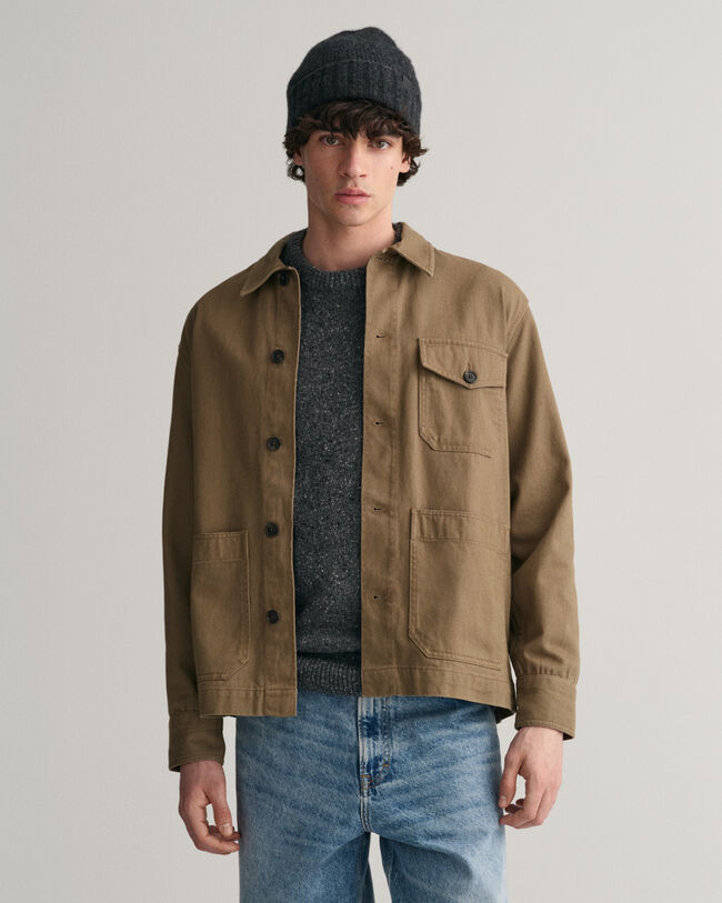 Skjortjacka i borstad twill