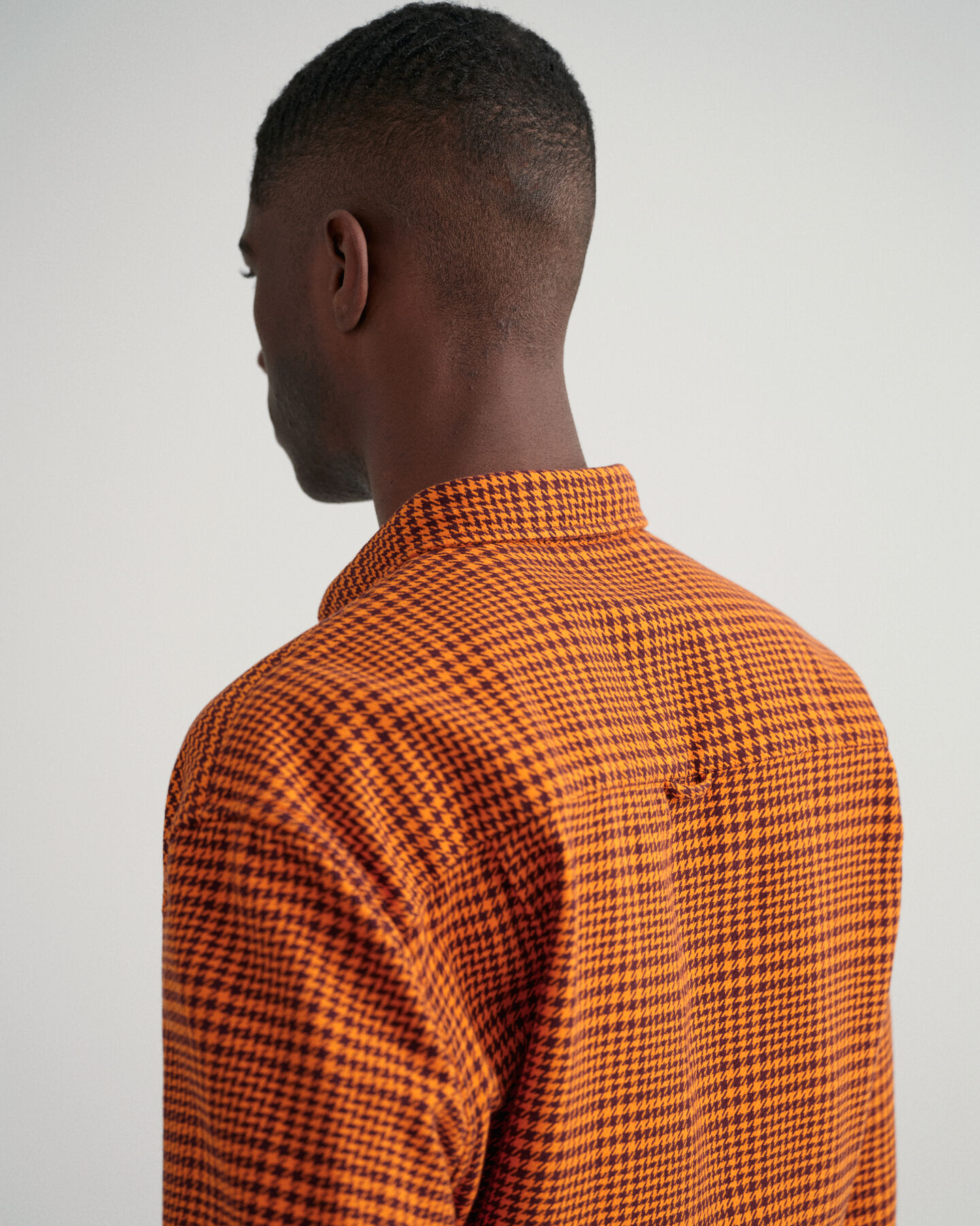 Oversized hundtandsmönstrad bomullsskjorta