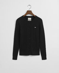 Kabelstickad kofta i bomullsstretch