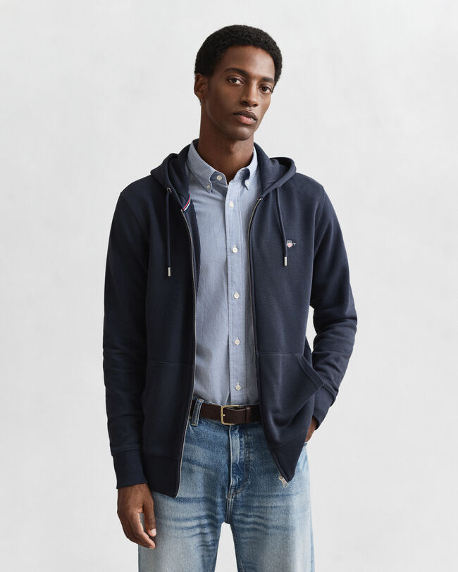 Shield hoodie med dragkedja