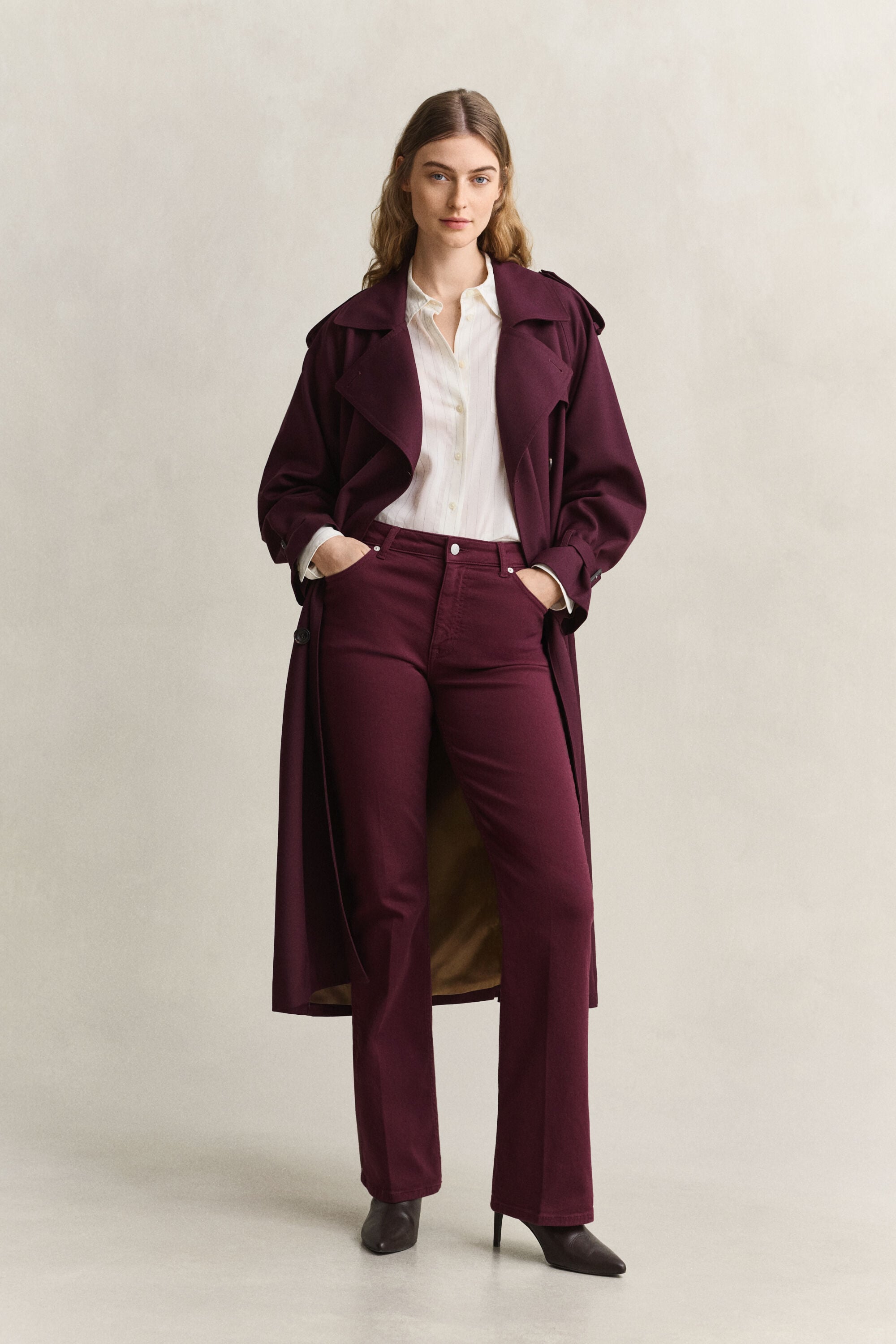 Trenchcoat i ullblandning
