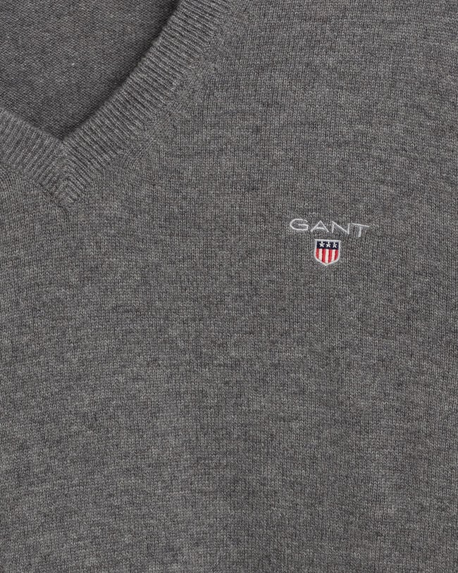 V-ringad tr&ouml;ja i superfin lammull