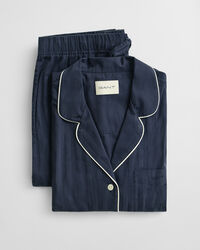 Randig satinpyjamas i presentförpackning