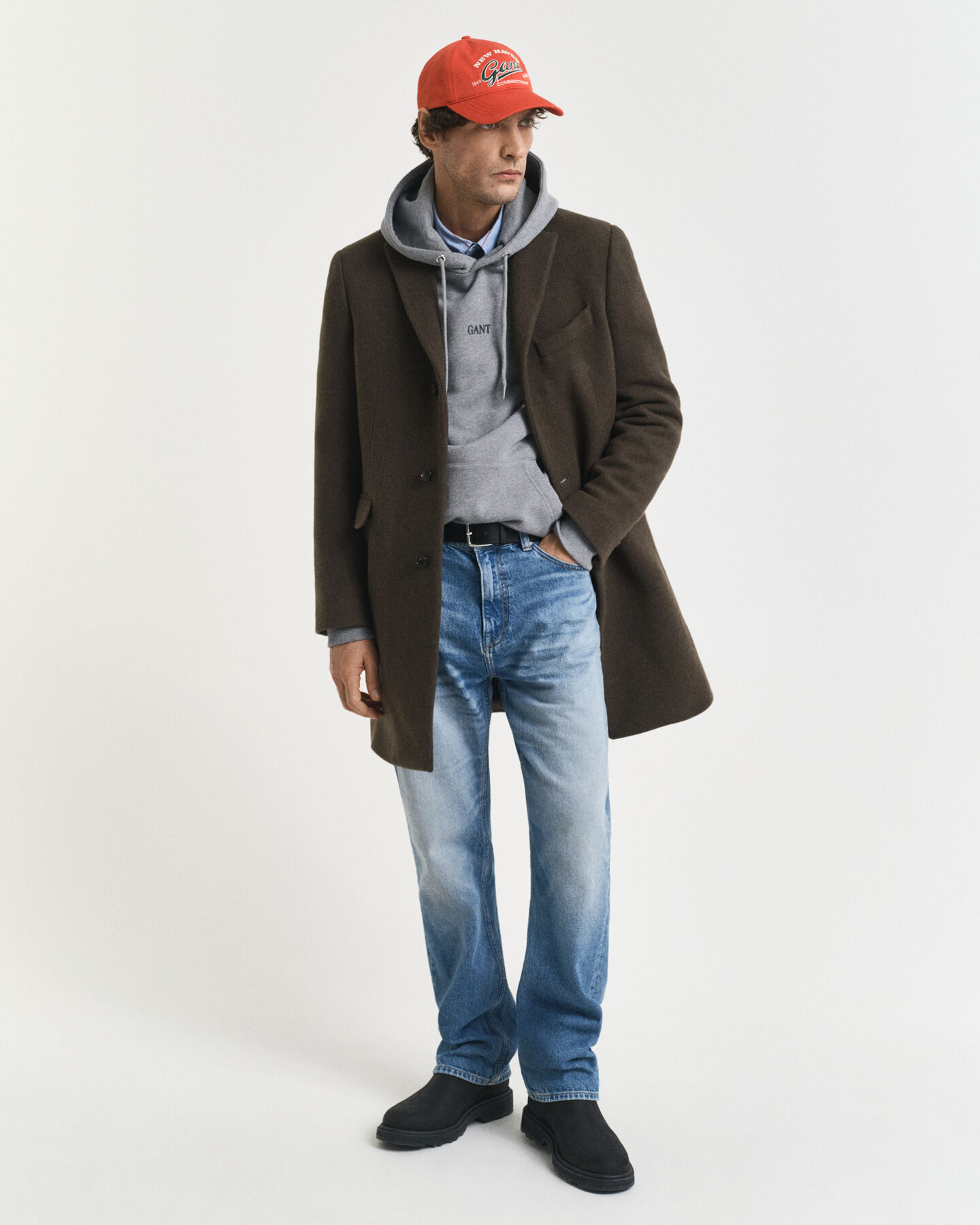 Hoodie med litet tryck