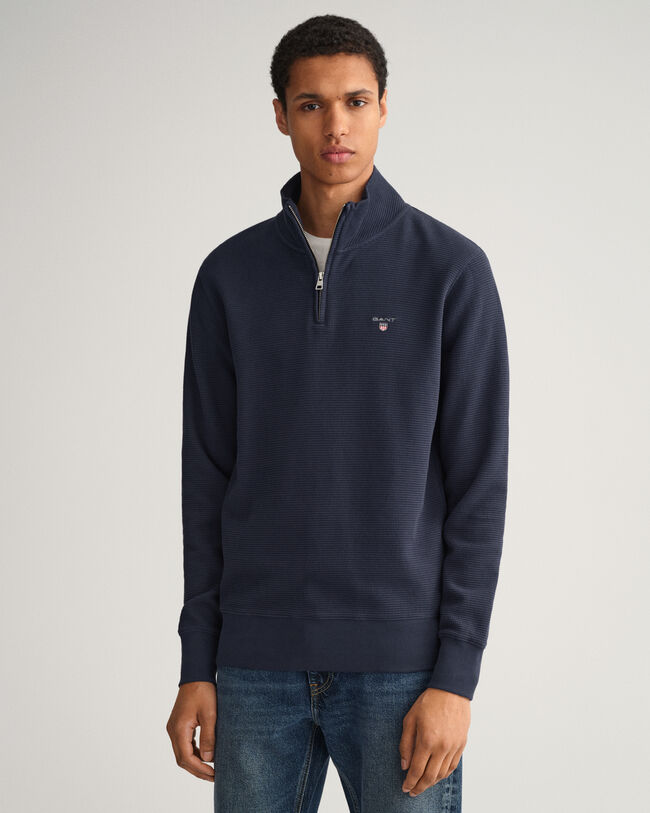 Waffle half-zip sweatshirt