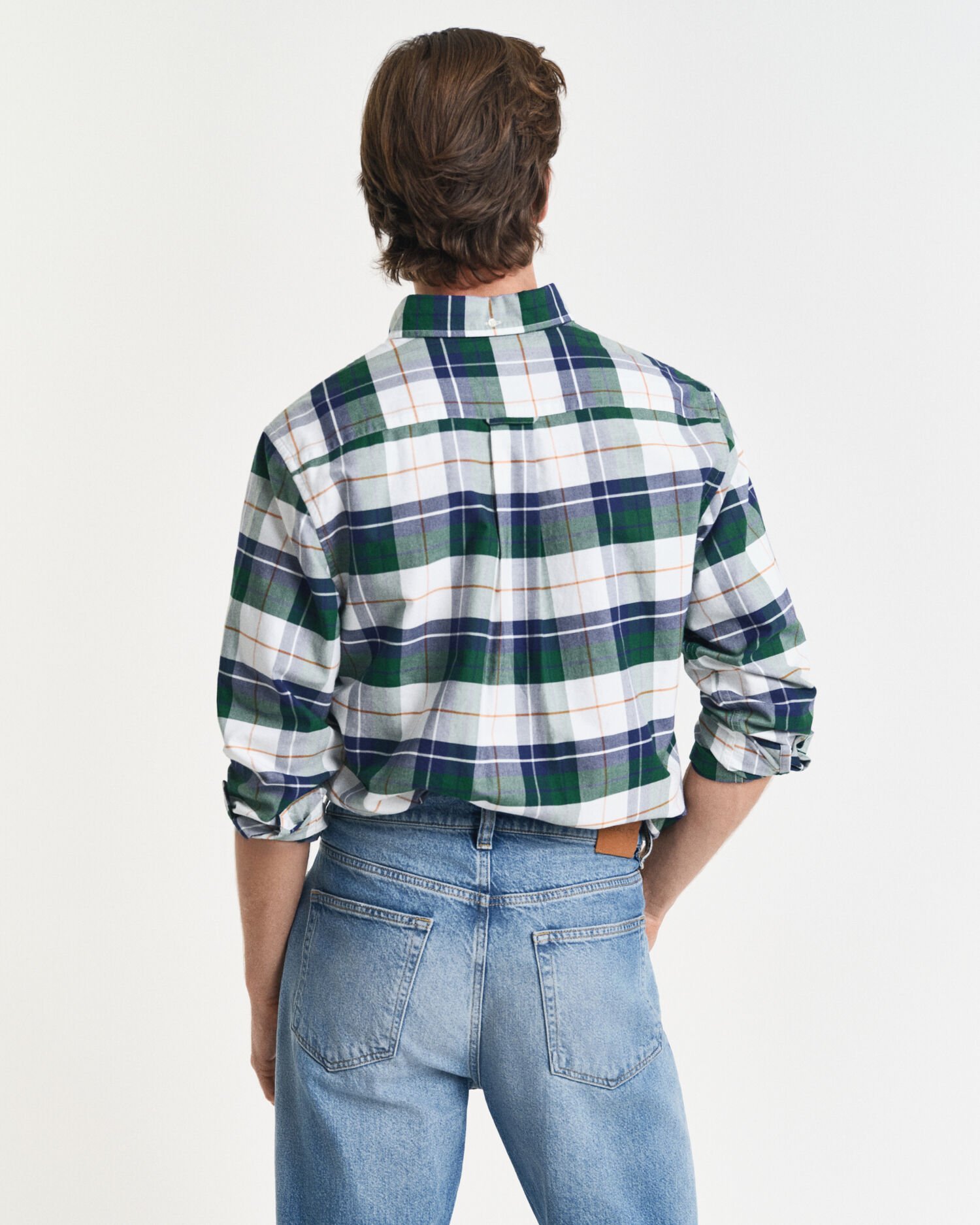 Regular fit klassisk rutig oxfordskjorta