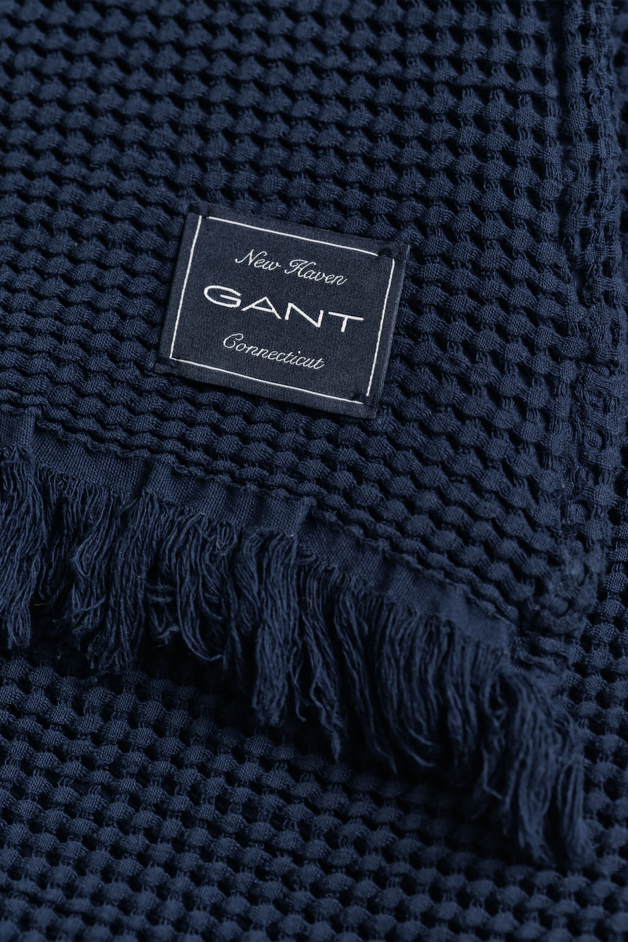 Bomullspläd med våffelstruktur