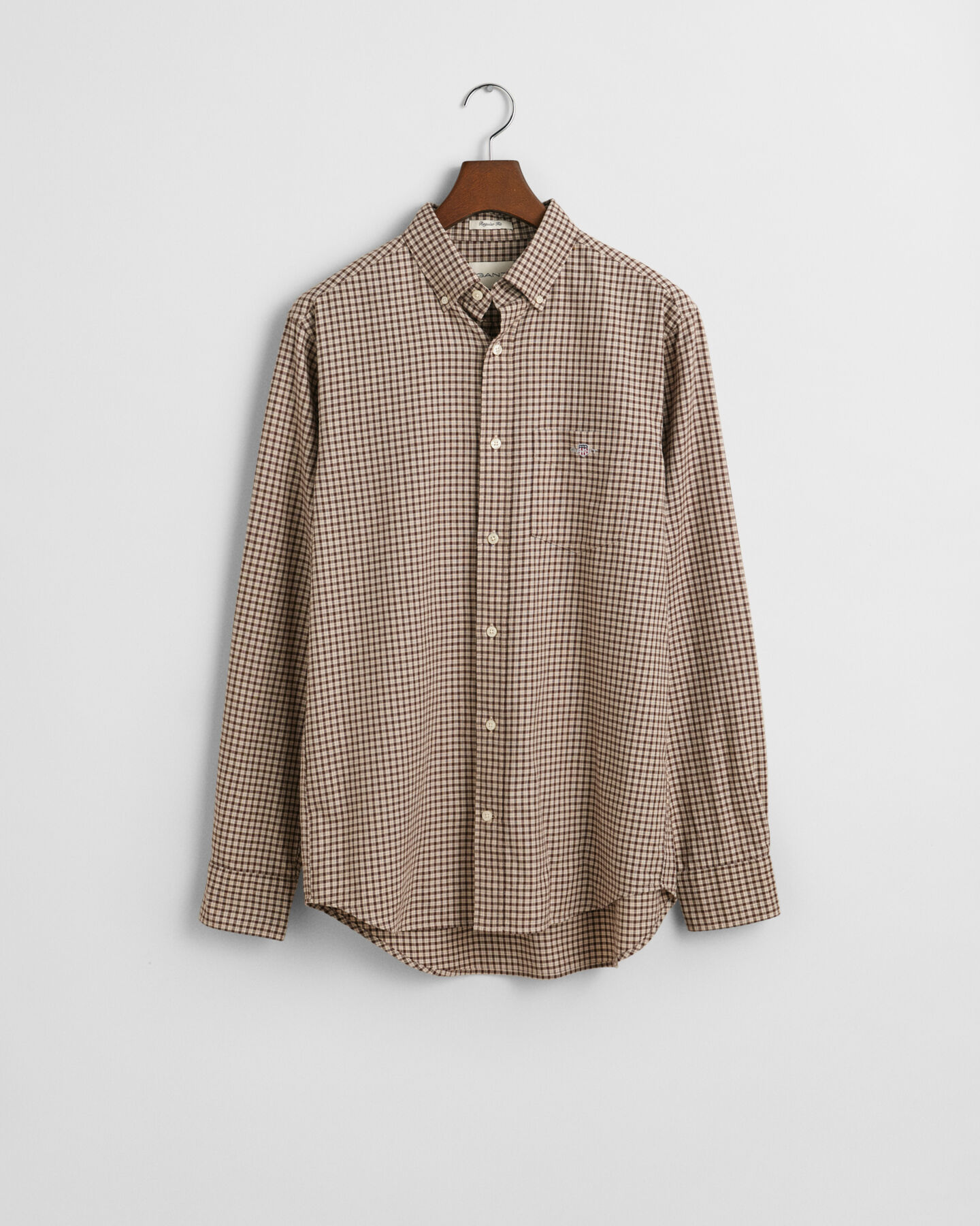 Regular fit sm&aring;rutig flanellskjorta