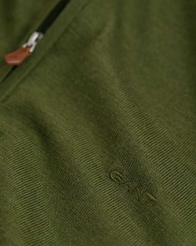 Tr&ouml;ja med half-zip i extra fin merinoull