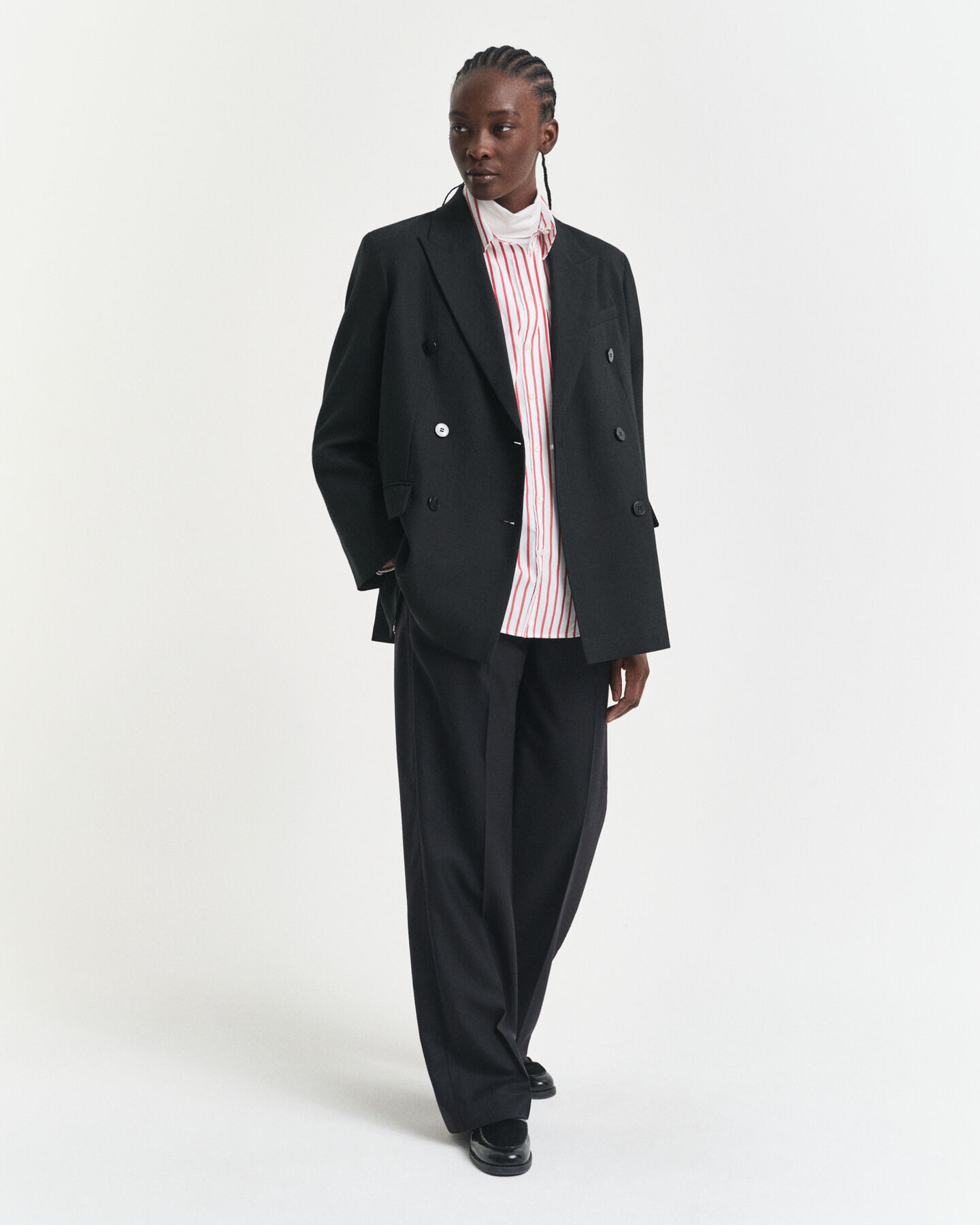 Relaxed fit klassisk randig poplinskjorta