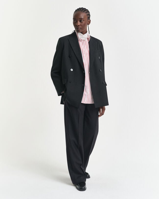 Relaxed fit klassisk randig poplinskjorta