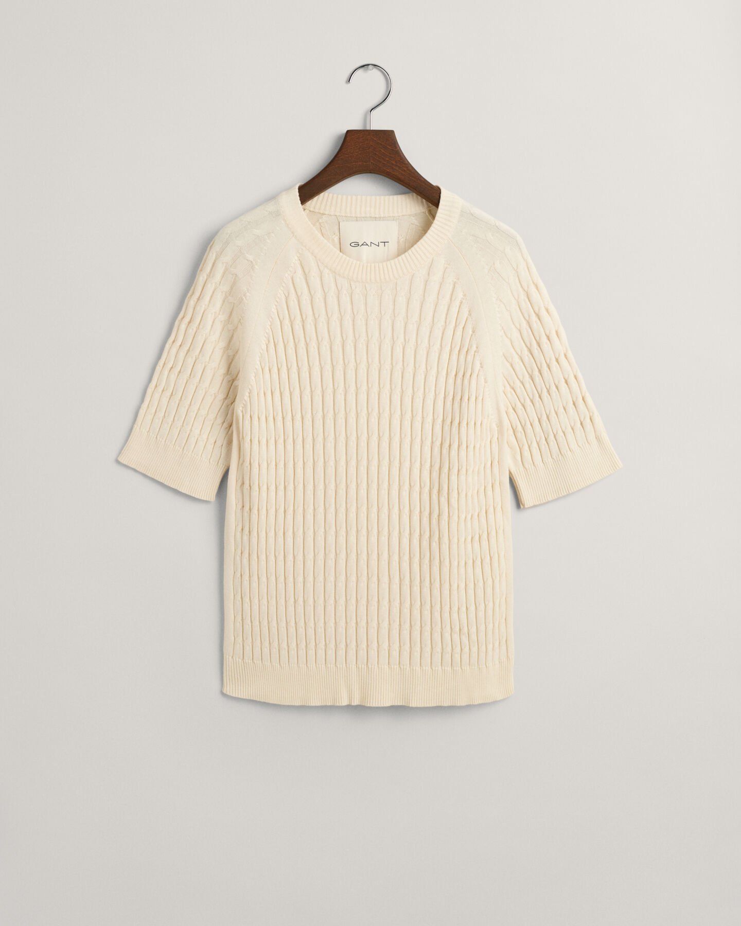 Kabelstickad tr&ouml;ja med halvl&aring;ng &auml;rm