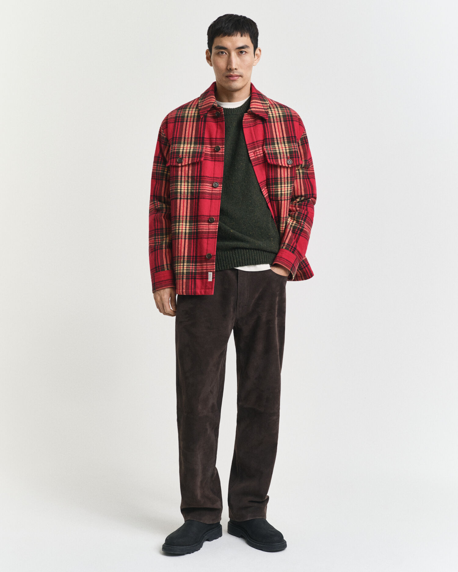 Rundhalsad tröja i ullblandning med neps