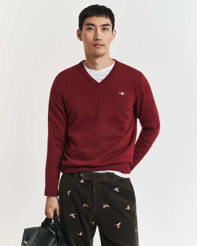 Klassisk V-ringad bomullströja