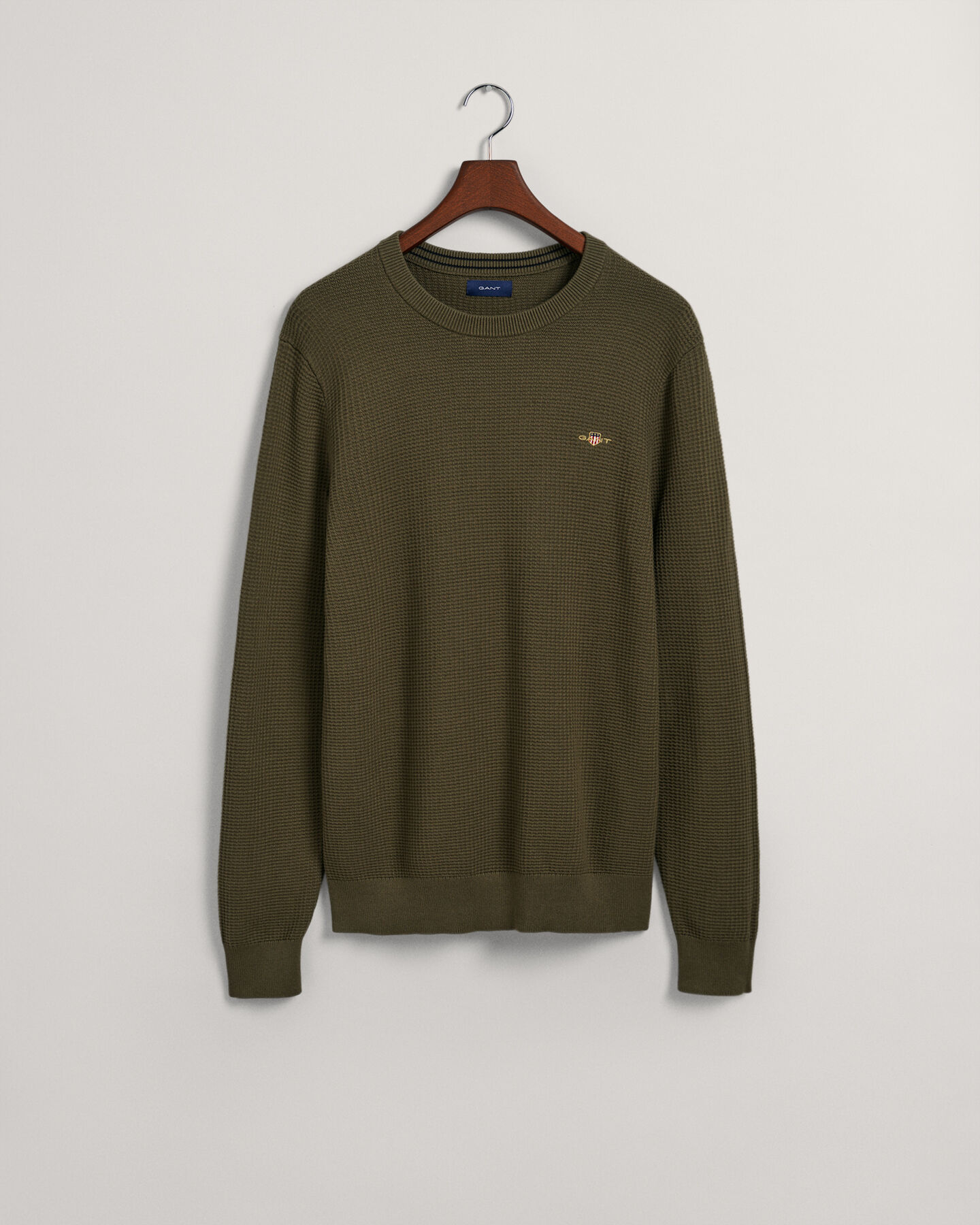 Crew neck bomullstr&ouml;ja med struktur