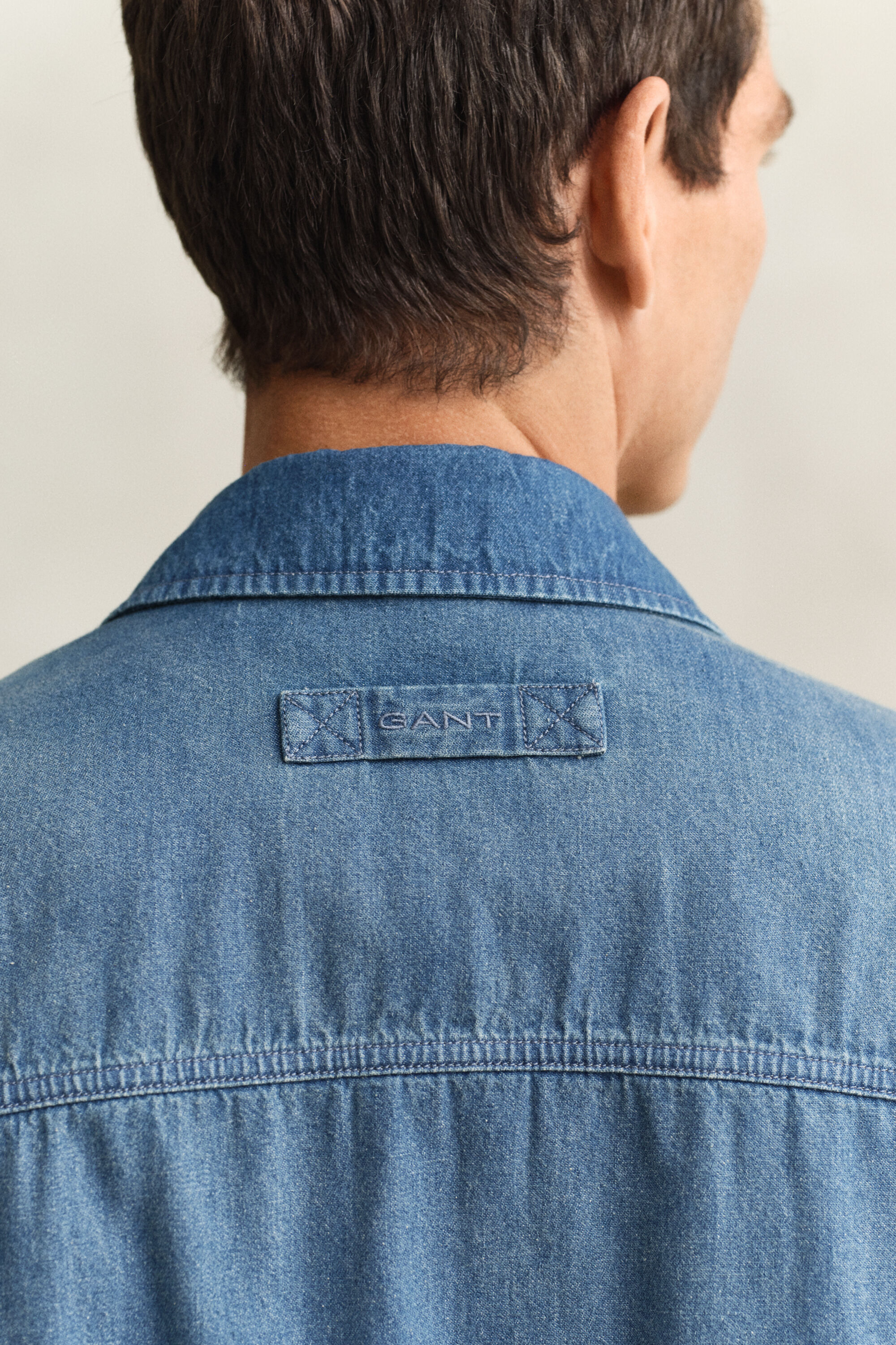 Indigofärgad Windcheater-jacka