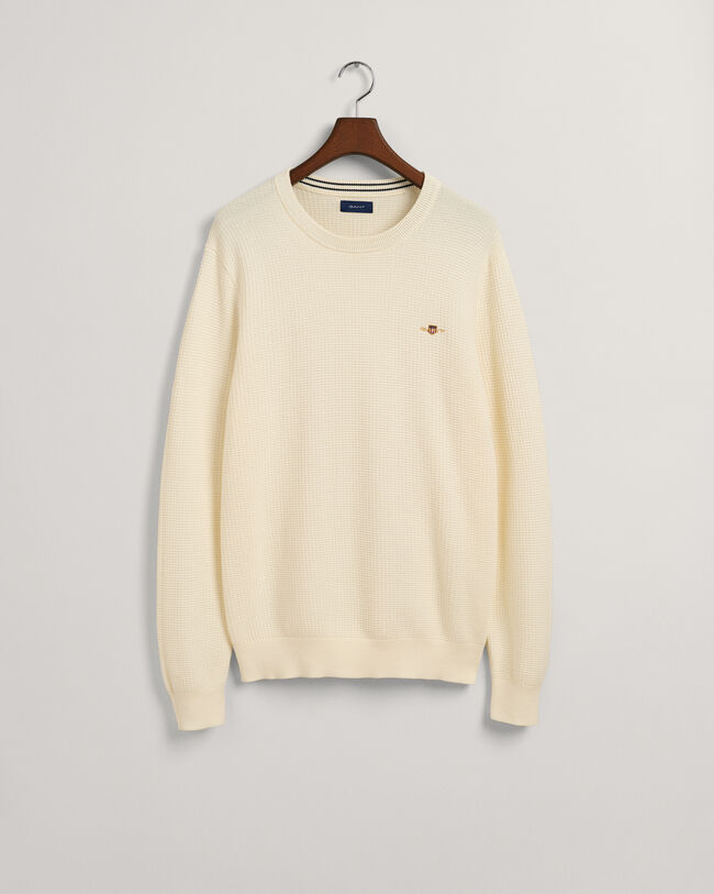 Crew neck bomullstr&ouml;ja med struktur