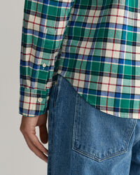 Regular fit rutig oxfordskjorta