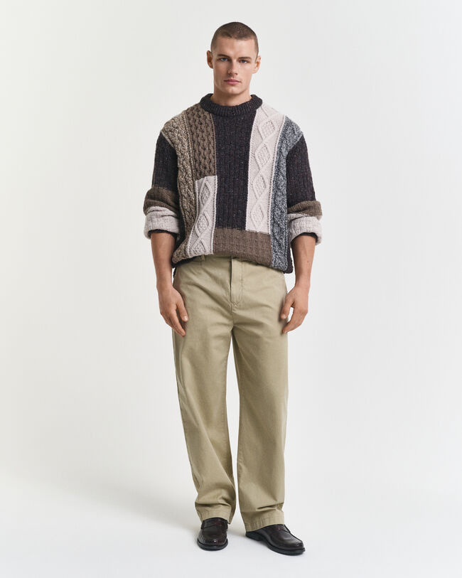 Relaxed fit chinos i bomullstwill