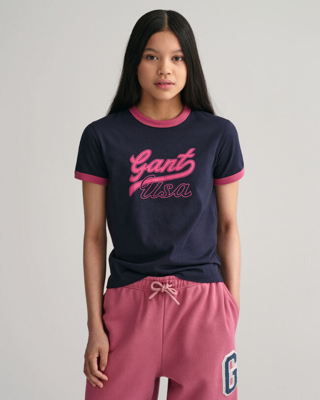 Teen Girls cropped GANT USA T-shirt