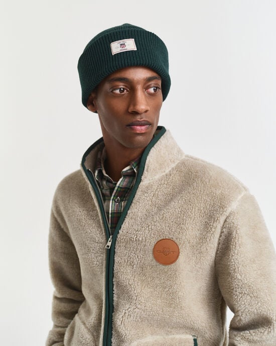 Ribbstickad bomullsmössa