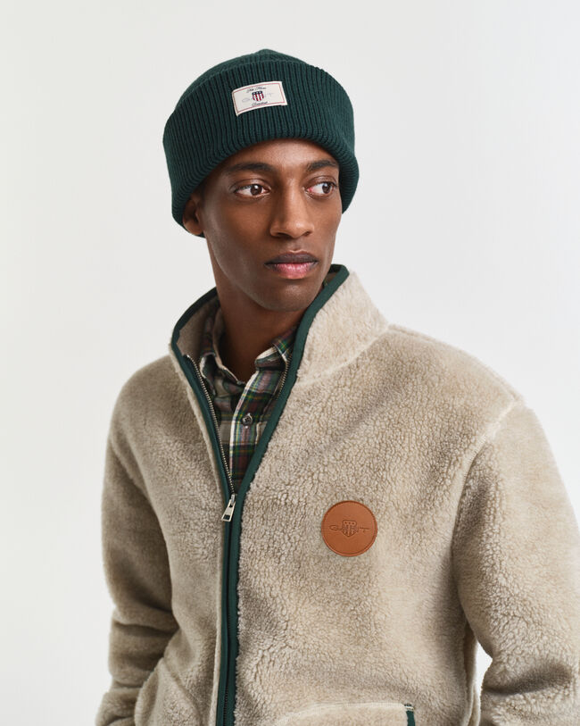 Ribbstickad bomullsmössa