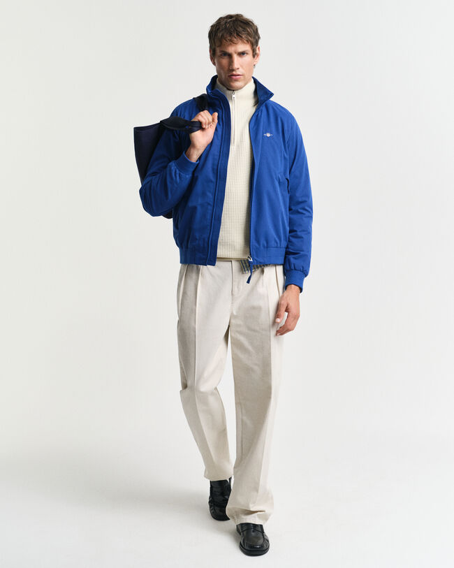 Bomullströja med struktur och half-zip