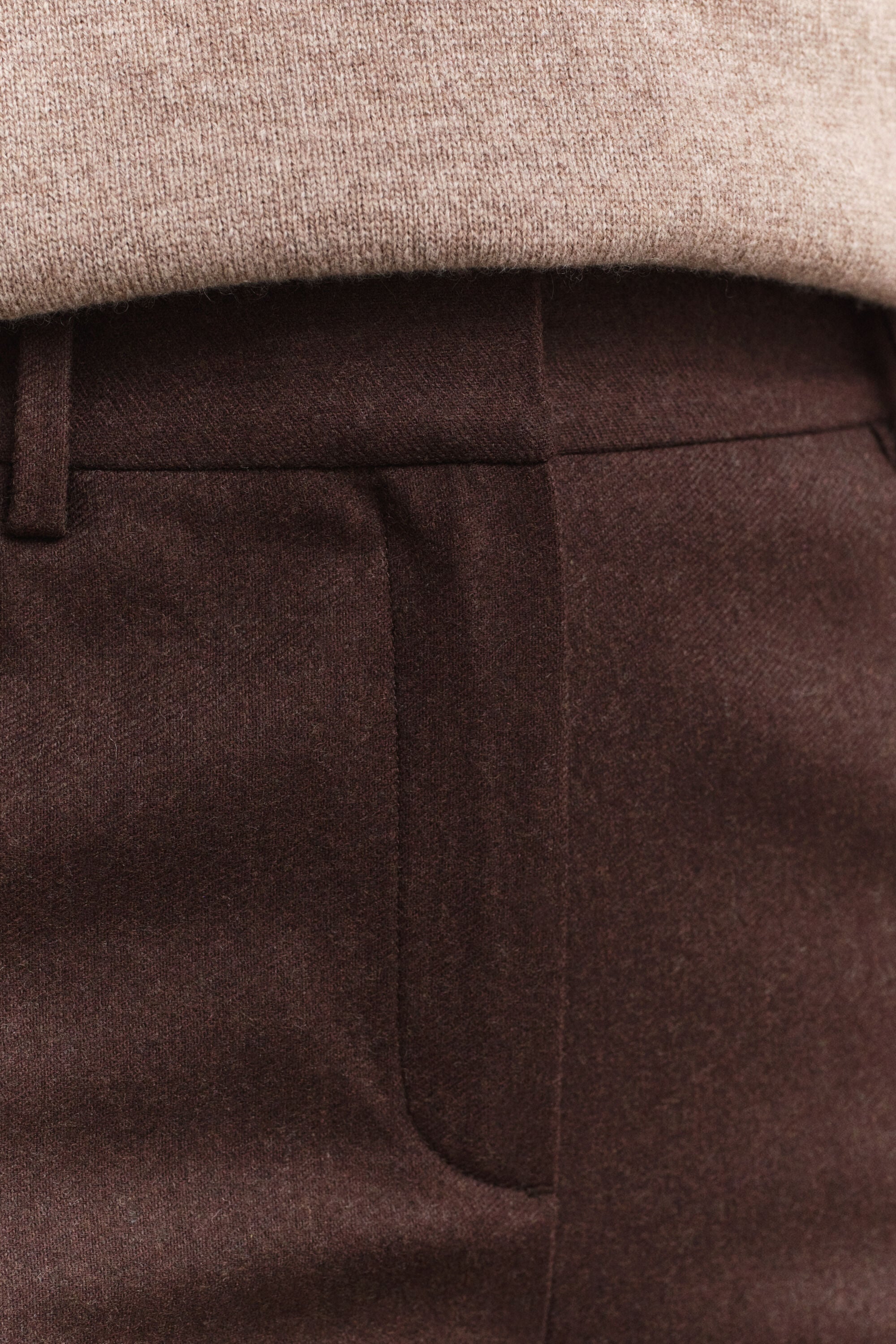 Slim fit flanellbyxor med utställda ben
