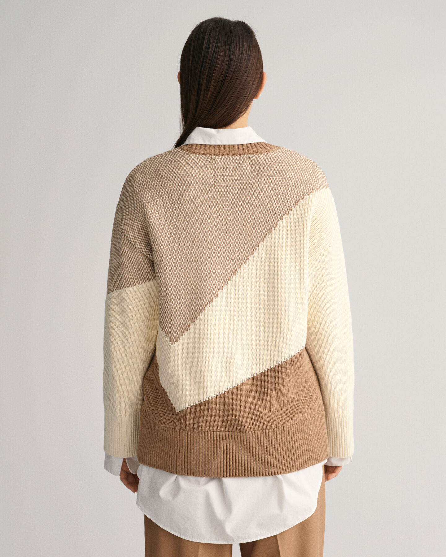 Color Blocked crew neck bomullstr&ouml;ja