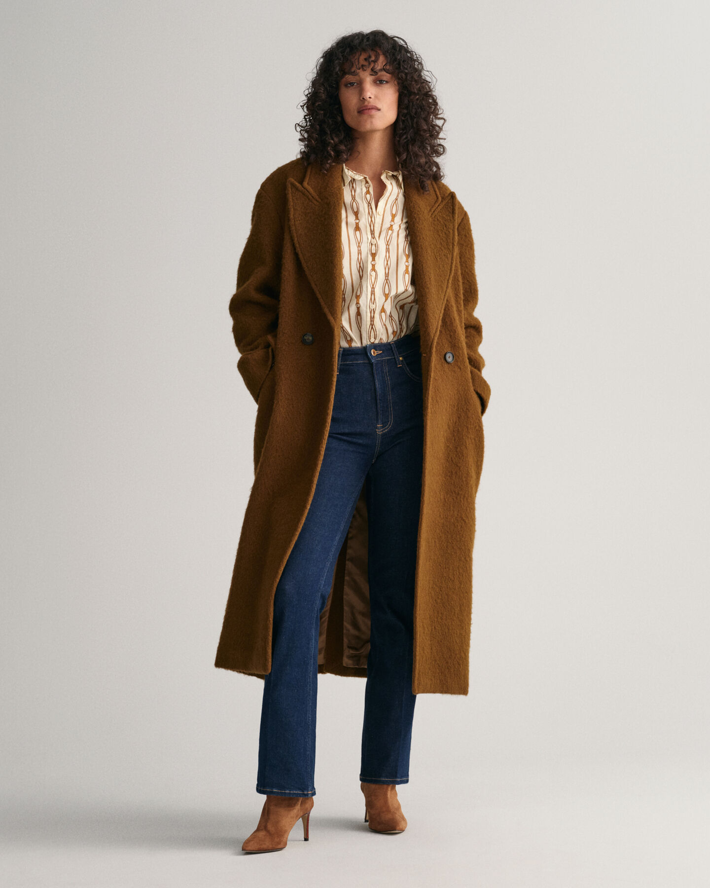 Relaxed fit repm&ouml;nstrad, randig skjorta i bomullsvoile