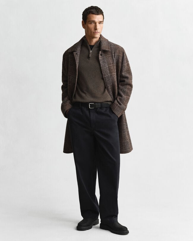 Tröja i superfin lammull med half-zip