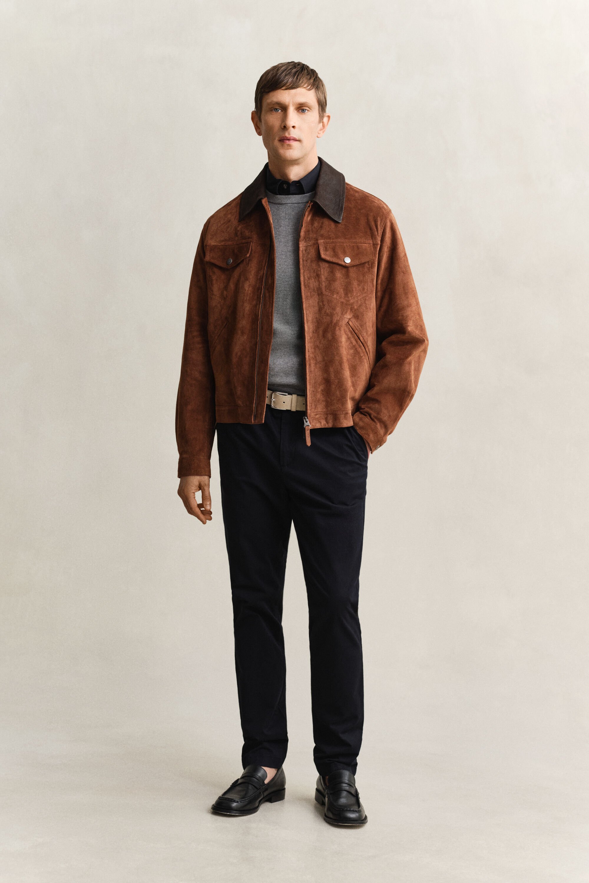 Rundhalsad tröja i bomull