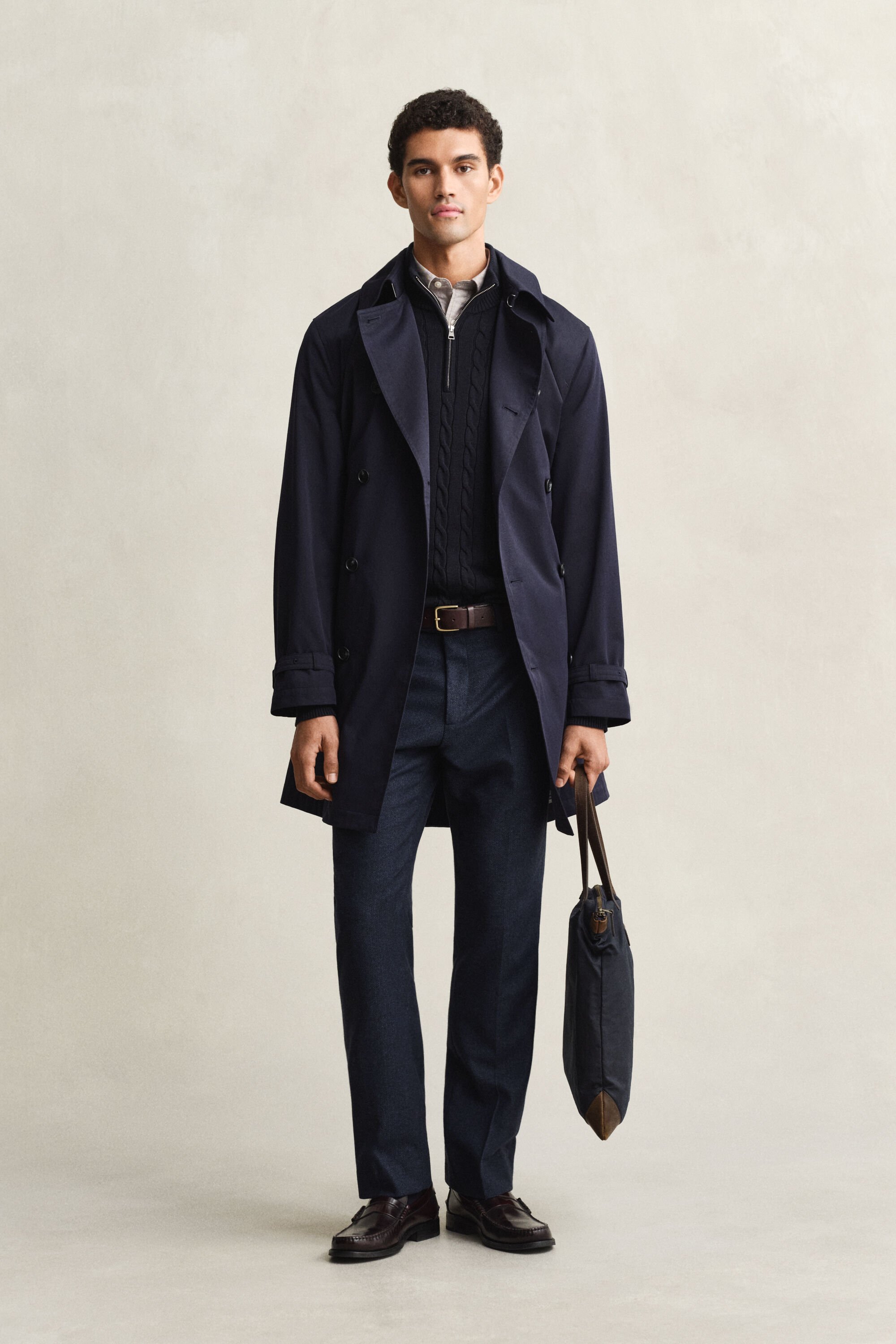 Trenchcoat i bomullsblandning