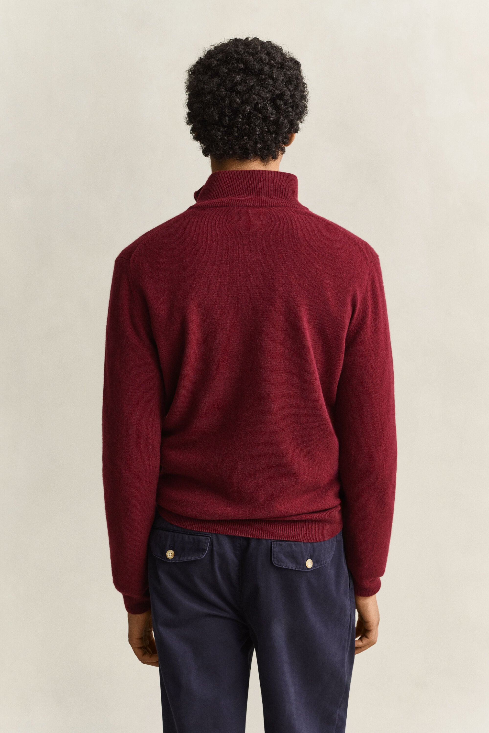 Tröja i lammull med half-zip