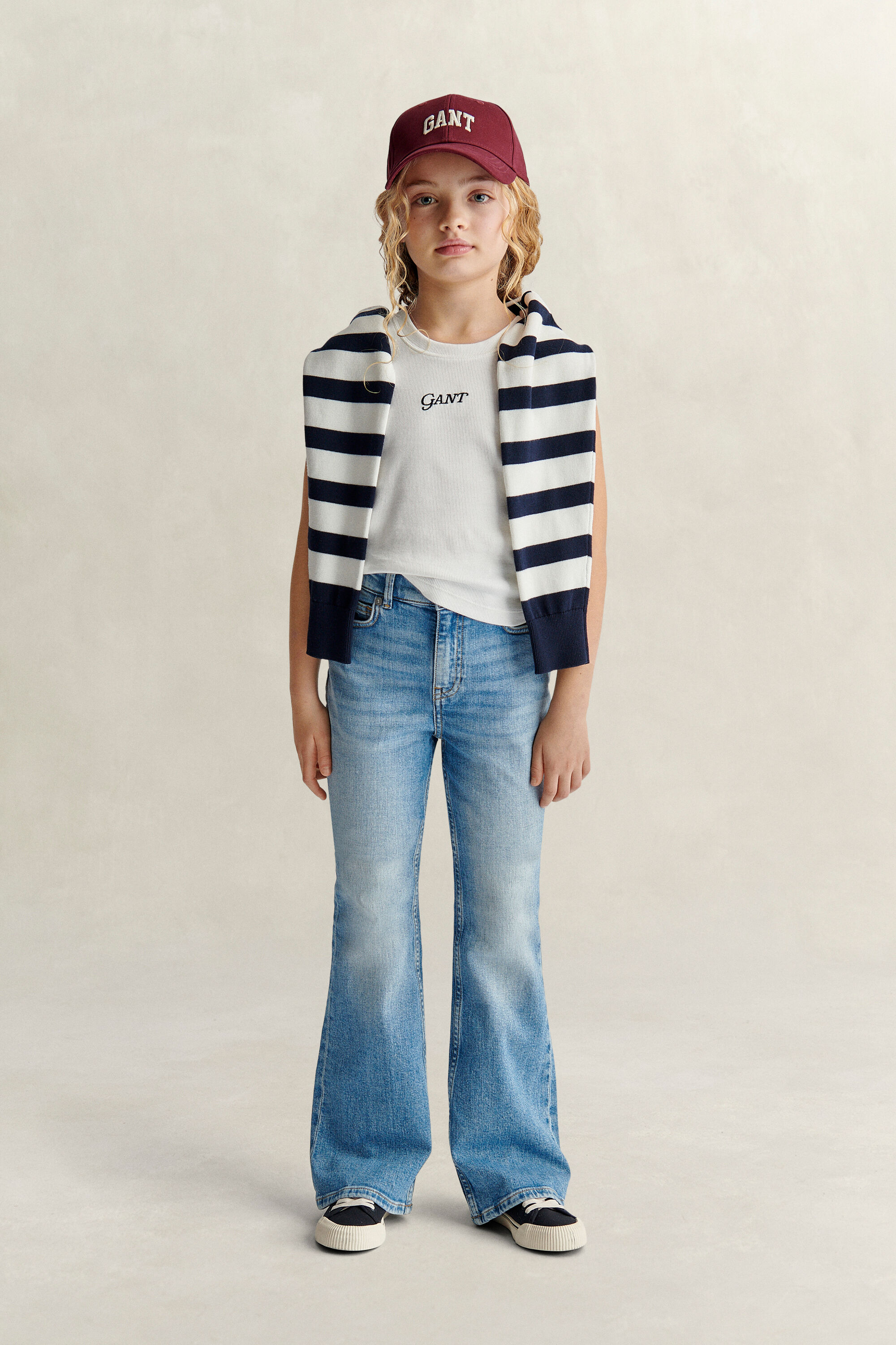 Teen Girls ribbstickad topp