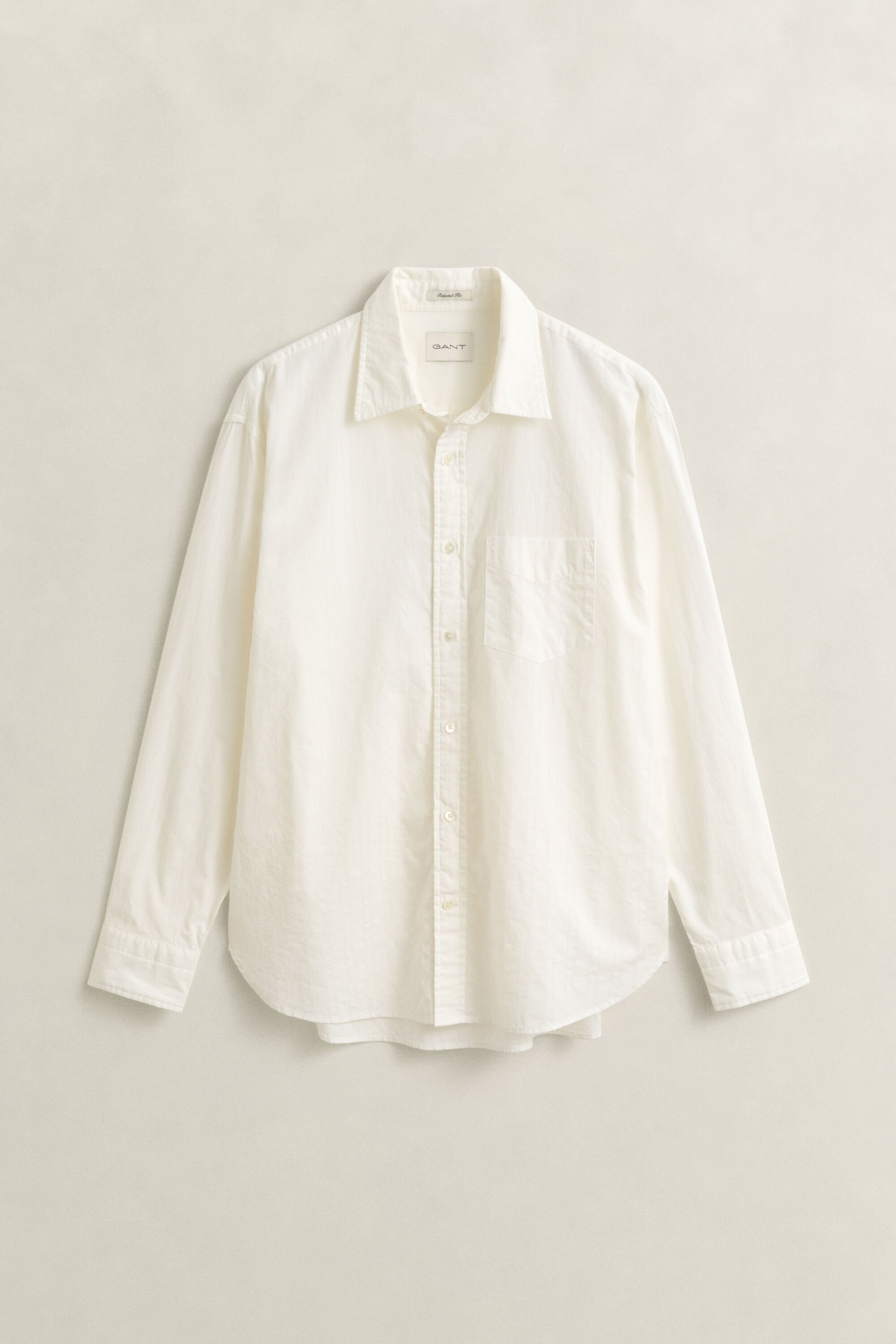 Relaxed fit dobbyvävd randig skjorta