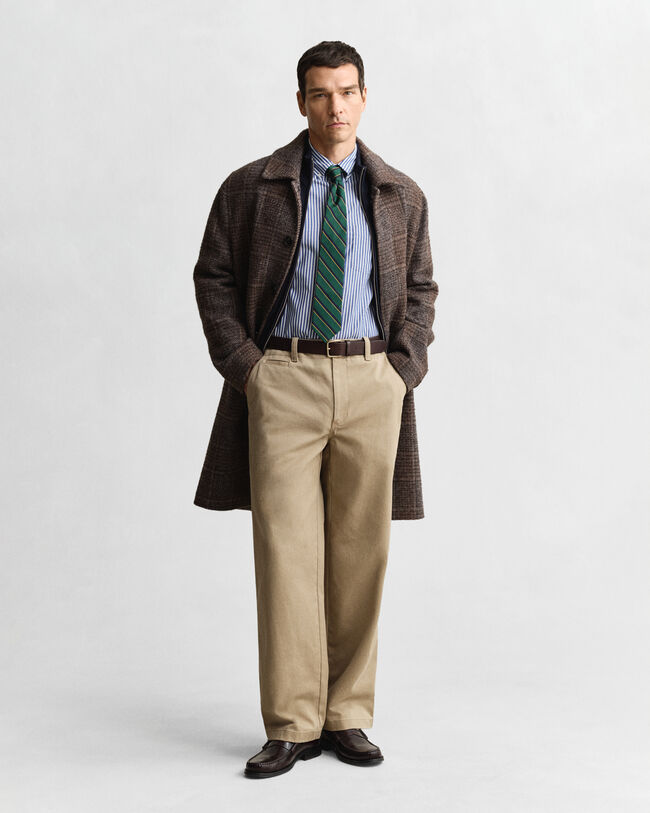 Regular fit klassisk randig poplinskjorta